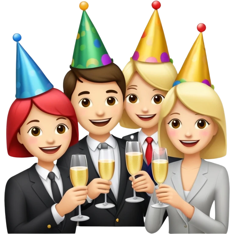Happy characters mingling and socializing at a party emoji