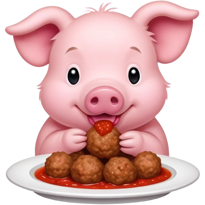 piglet eating meatballs emoji