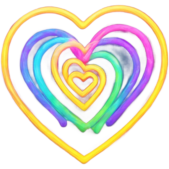 Neon love emoji