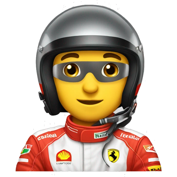 ferrari male racecar driver with helmet emoji