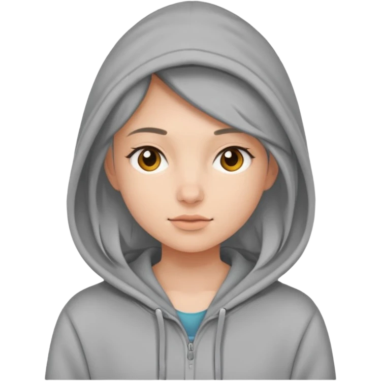 Kaila wearing a hoodie emoji