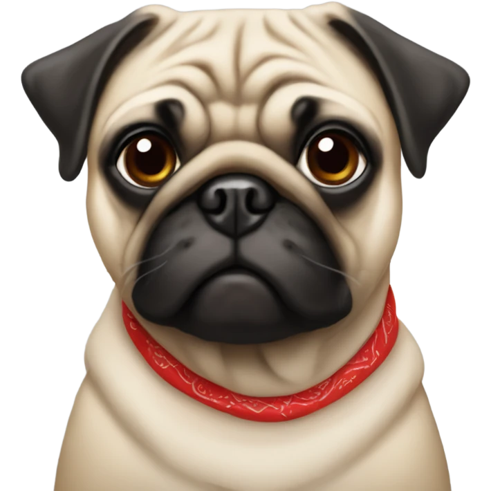 Pug with a red bandanna  emoji
