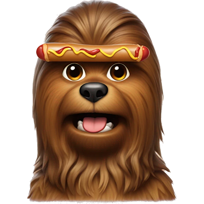 Chewbacca with a hot dog emoji