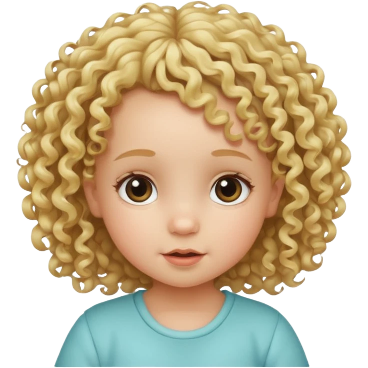 kıvırcık saçlı kız bebek kumral emoji