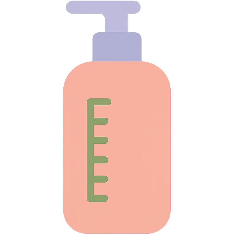 beauty product bottle with a measuring scale emoji