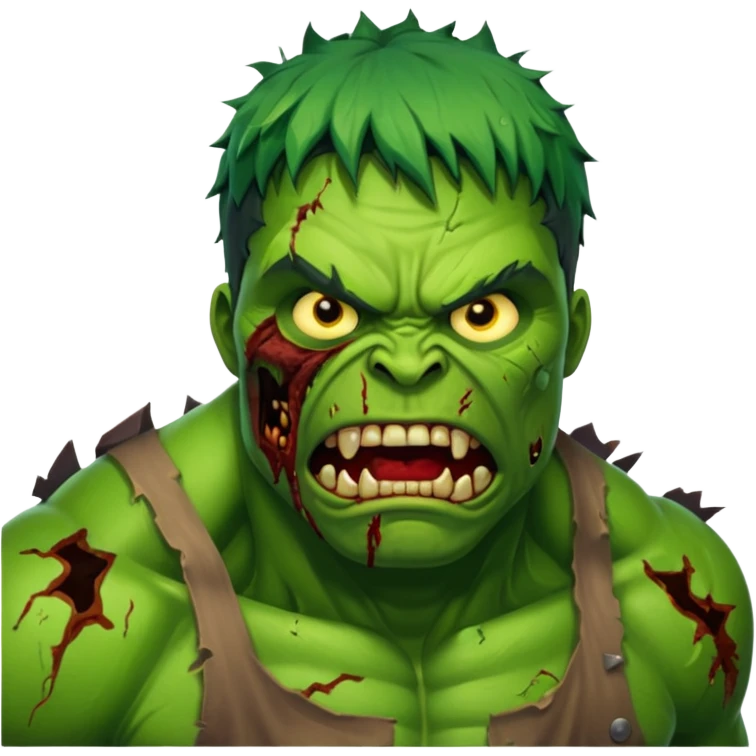 Zombie Hulk with face emoji