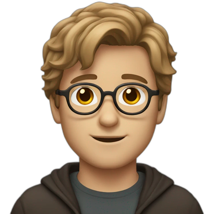 men light brown hair face with harry potter glasses emoji