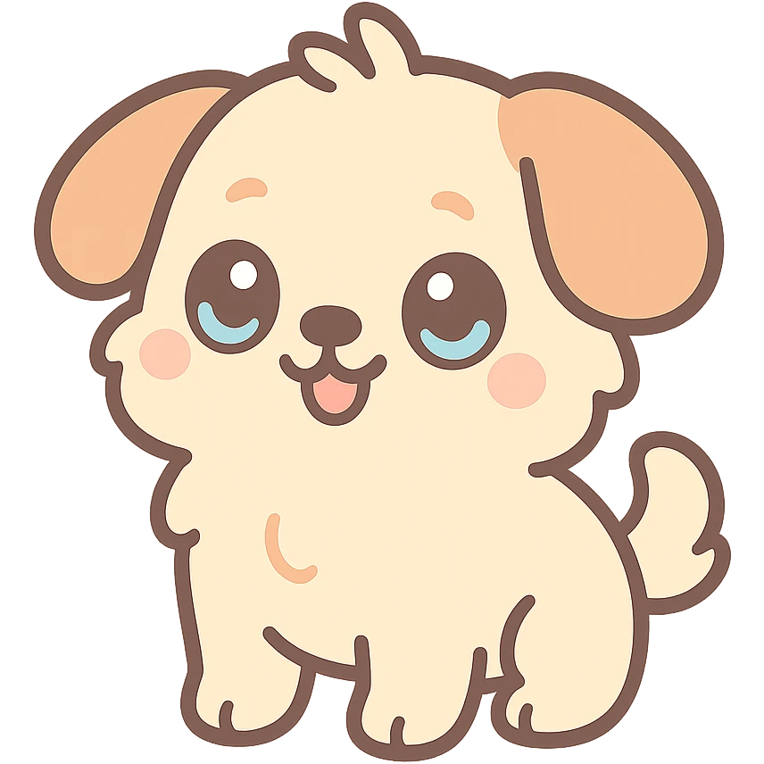 a chussel as a cute, fluffy creature with big eyes and a playful expression emoji