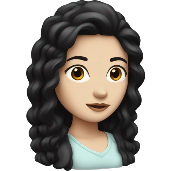 A white girl with black hair emoji