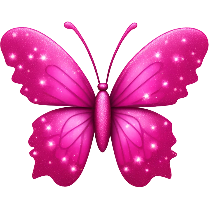 Hot pink large detailed butterfly with sparkles emoji