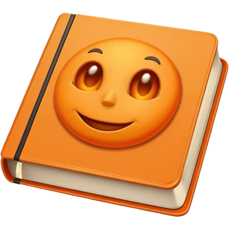 front facing orange book emoji