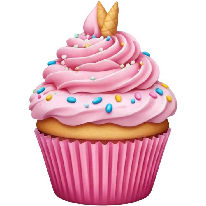 Cupcake with pink icing emoji