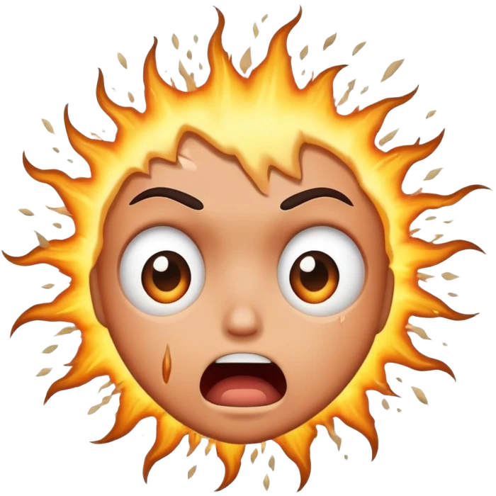 Scared face head exploding emoji