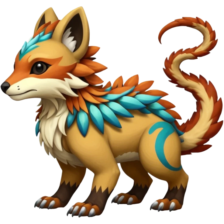 Rare realistic exotic cute epic pretty beautiful handsome gorgeous aesthetic colorful vibrant Vernid-Protogen-Primagen-Wickerbeast-species-Fakemon-creature by LiLaiRa, beautiful intricate markings, full body emoji