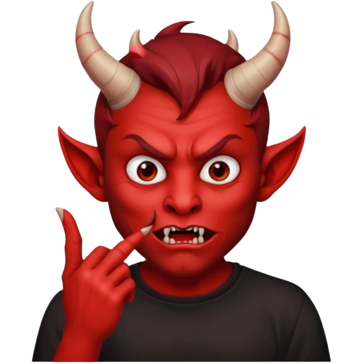 Creppy devil and shushing someone  emoji