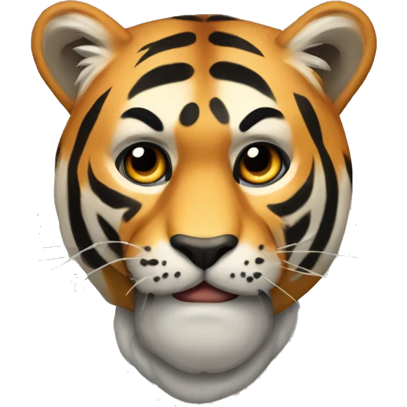 máscara de tigre con un manto por atras emoji