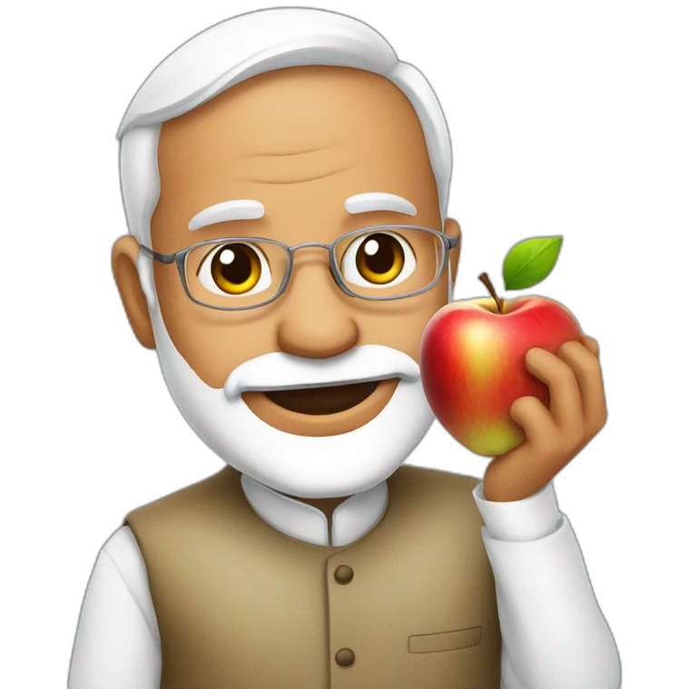 modi with apple emoji