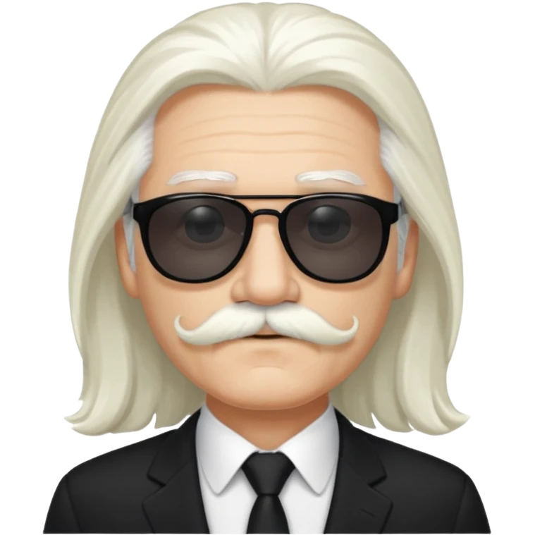 long white hair and  mustached man in sunglasses emoji