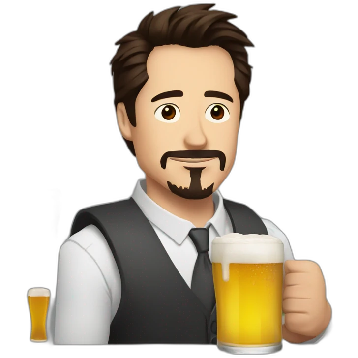 tony stark drinking a beer emoji