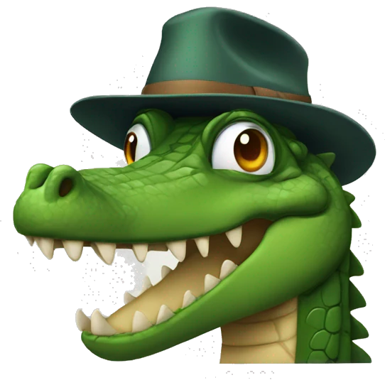 Crocodile wearing a turu emoji