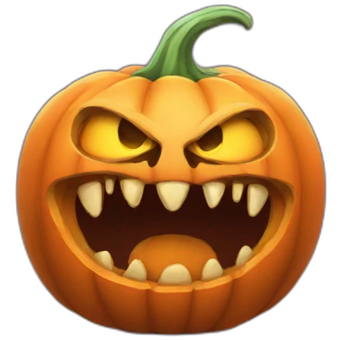 A monster eating pumpkin emoji