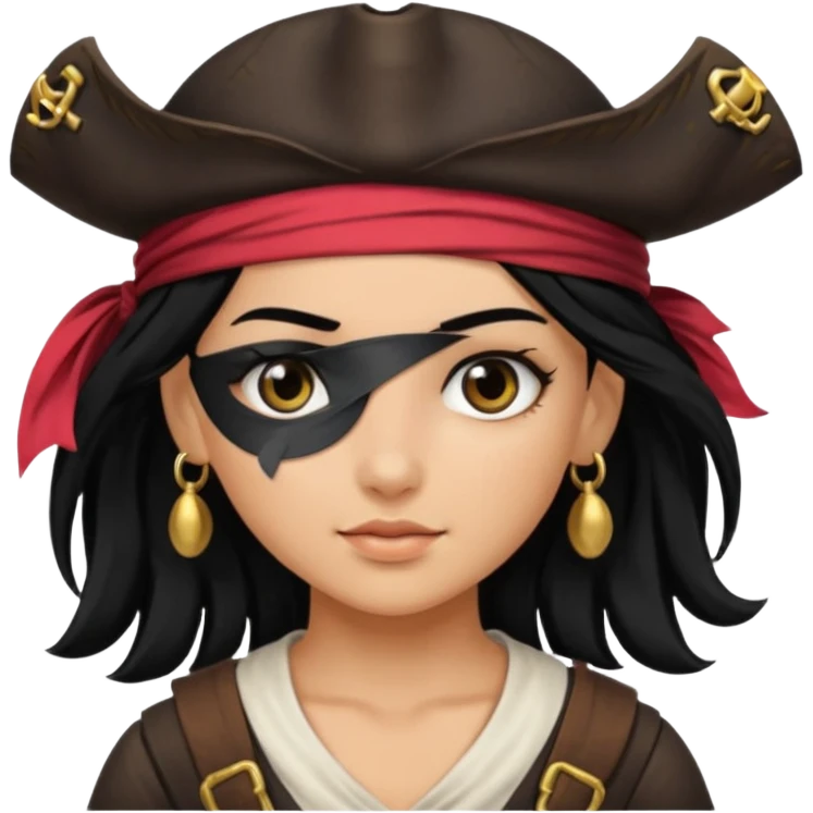 pirate girl with black hair band  emoji