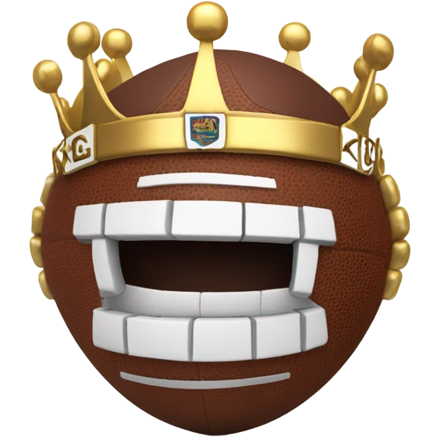 Football with the letters “KC” and the football is wearing a crown emoji