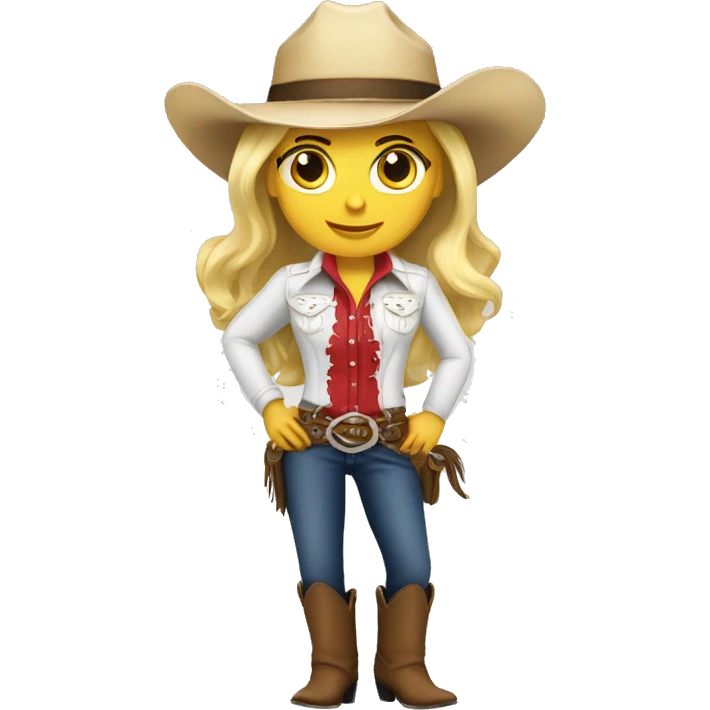 Blonde white cowgirl  emoji