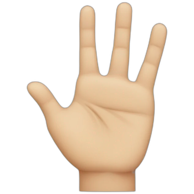 hand with 4 fingers without the little finger emoji
