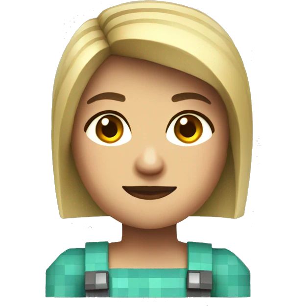 female retro mincraft character  emoji