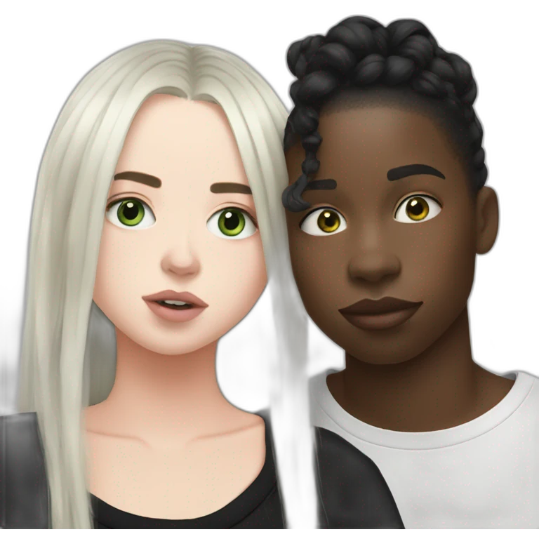 billie eilish kissing a cute black girl emoji