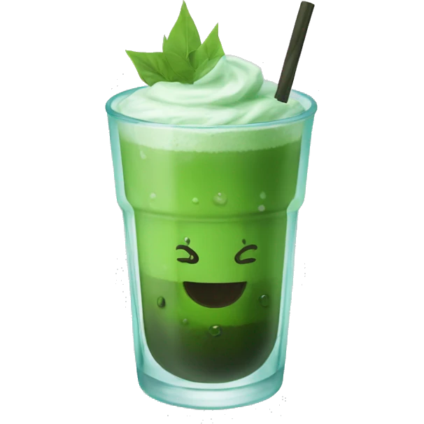 Iced matcha glass  emoji