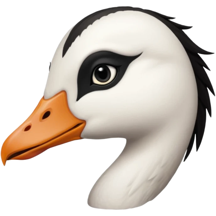 goose head that is emo with dark hair emoji