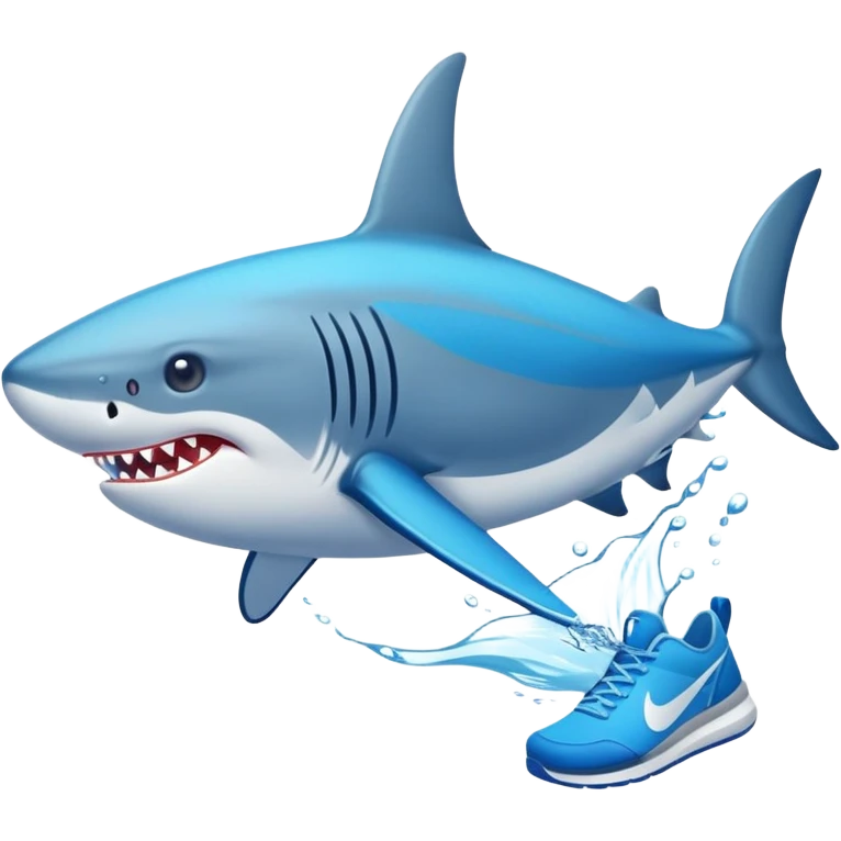 Tiburón con zapatillas Nike azules emoji