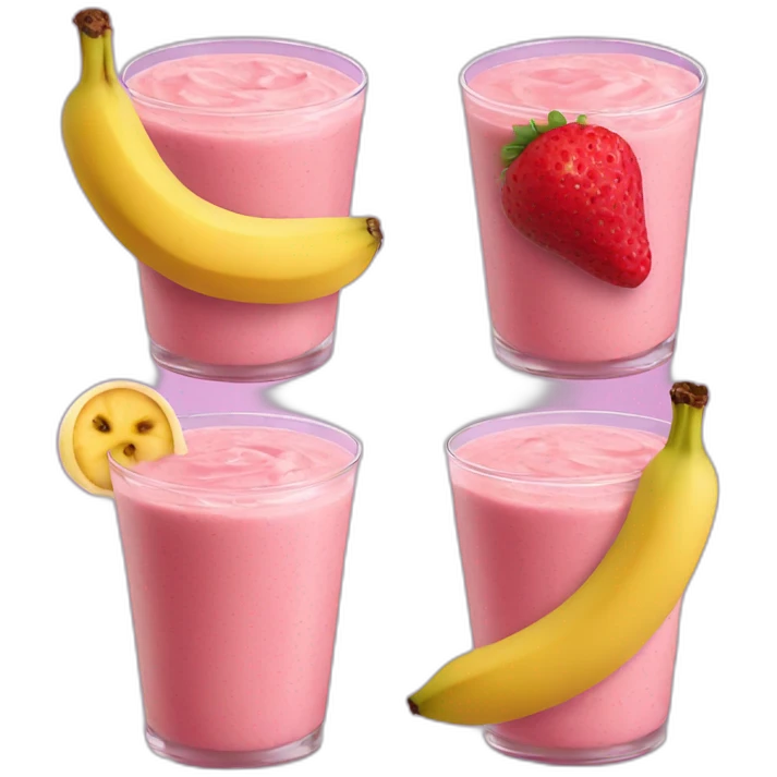 strawberry banana raspberry smoothie emoji