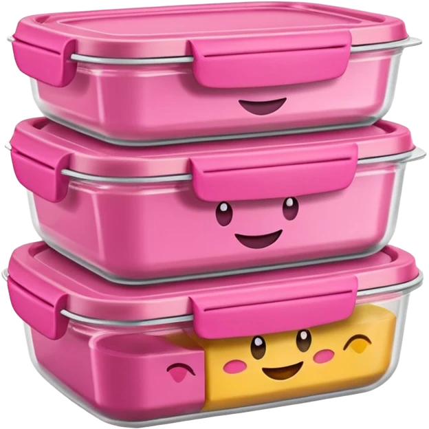 pink tupperware container for meal prep - emoji emoji