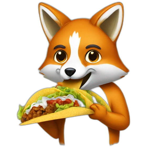 A fox eating tacos  emoji