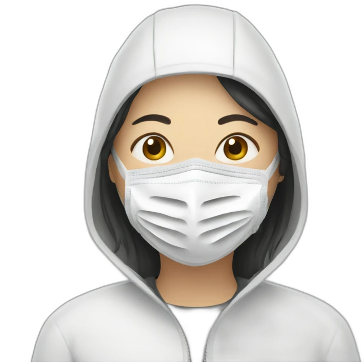 Asian woman wearing white respirator emoji