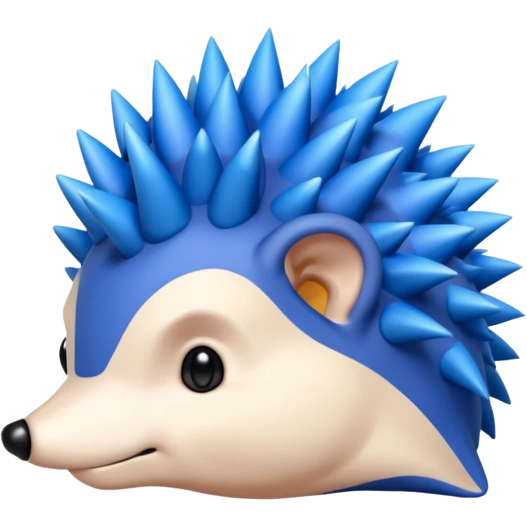  A blue hedgehog with 6 spines only face no whiskers emoji