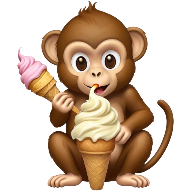 Monkey eating ice cream  emoji
