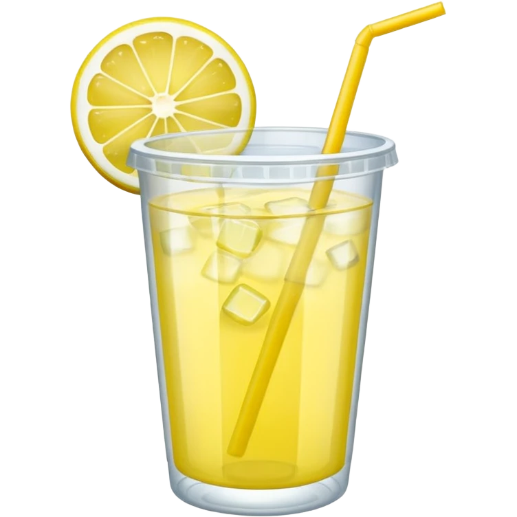 lemonade in a plastic cup without a lid and straw emoji