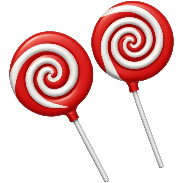2 red round lollipops emoji
