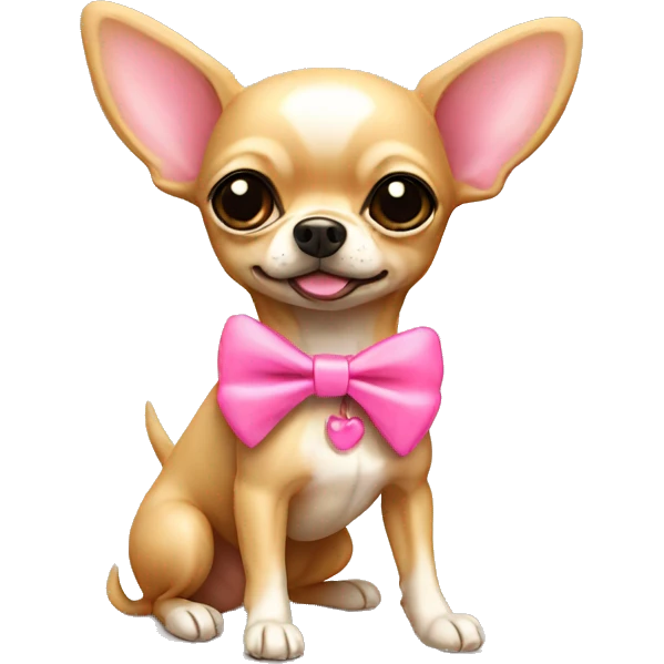 tan chihuahua with pink bow emoji