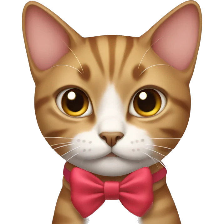 Cat wearing bow emoji