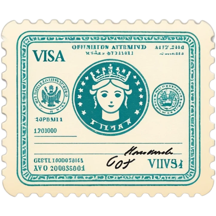 visa stamp with subtle ink details emoji