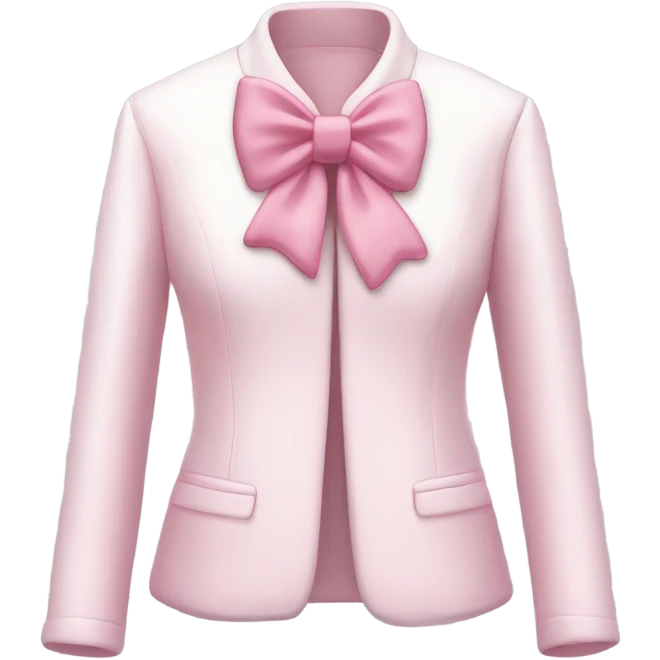 sweeties pastel pink and white jacket with a pink bow emoji