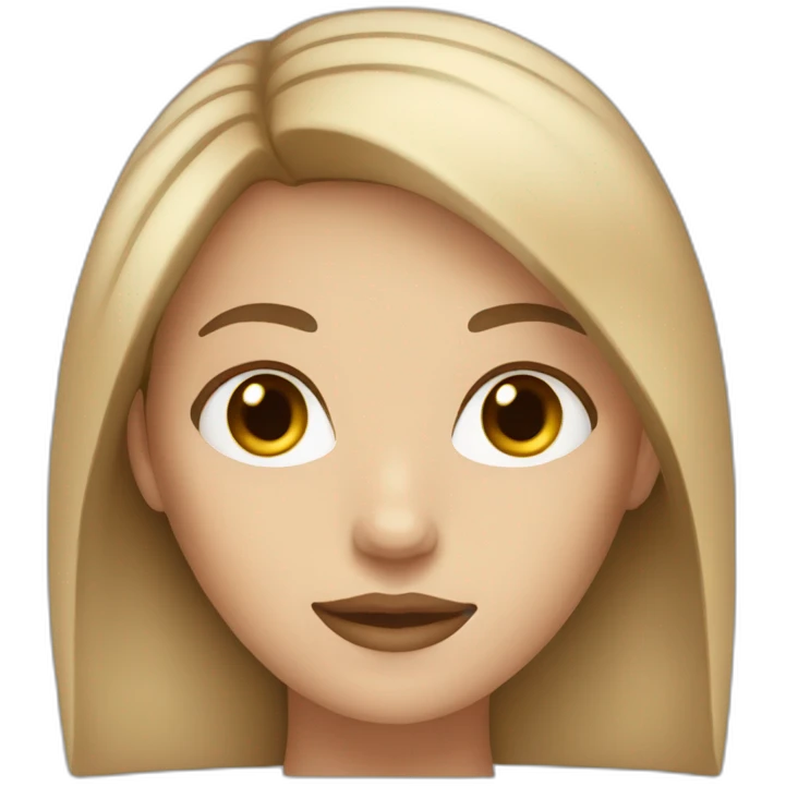 white woman with brown eyes and straight light brown hair emoji