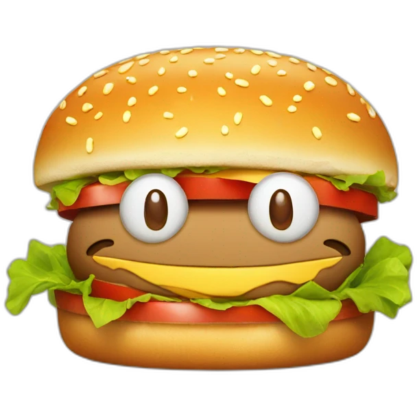 happy burger face emoji