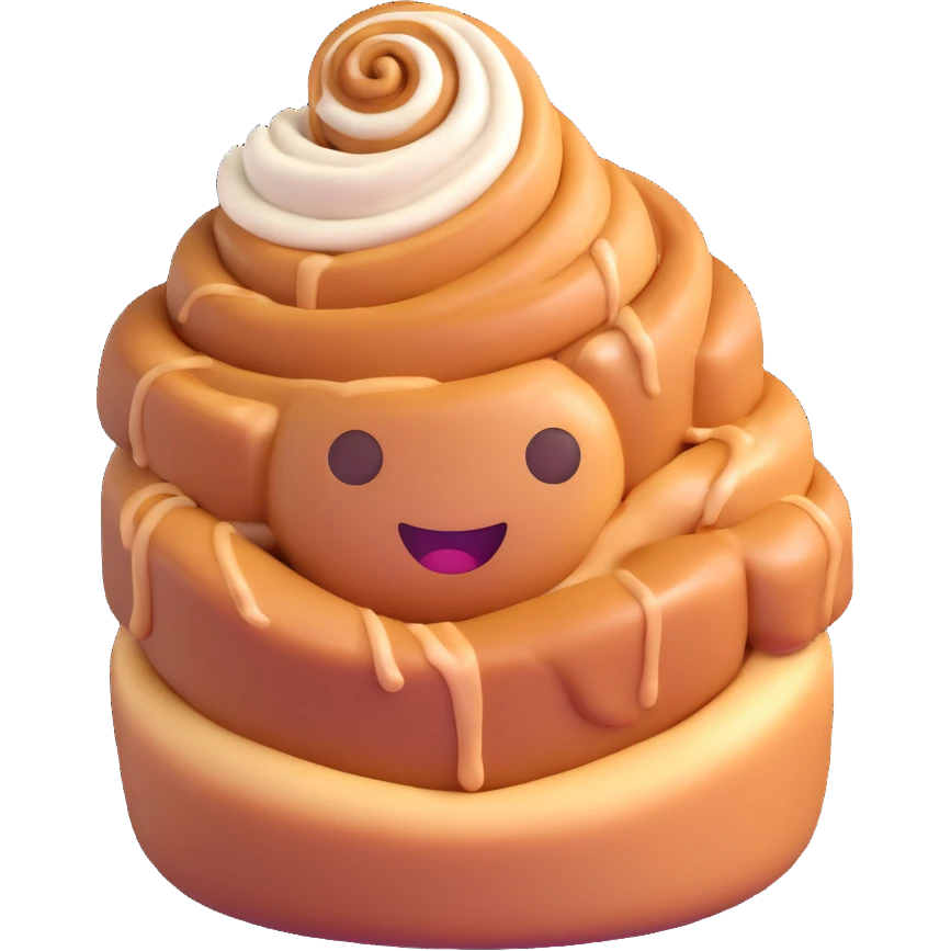 cinnamon roll, 3D emoji style, no background emoji