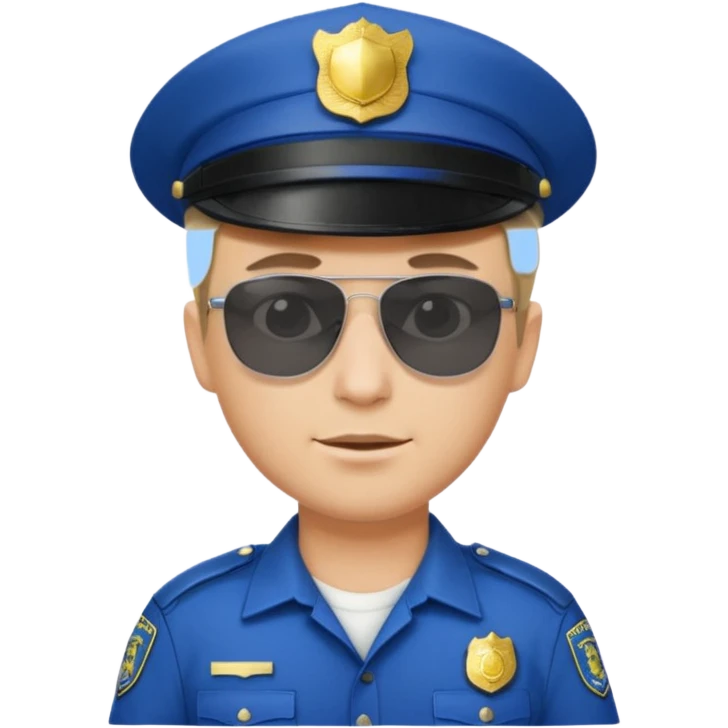 man police with hair style and hats and sun glasses emoji